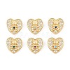 Brass Micro Pave Cubic Zirconia Slide Charms ZIRC-I068-05G-1