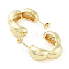Brass Pea Shape Stud Earrings EJEW-D088-01G-2