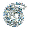 Transparent Crackle Electroplate Glass Beads Strands EGLA-T008-028-B06-3