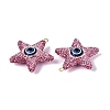 Handmade Polymer Clay & Rhinestone & Resin Big Pendants FIND-Q123-02B-2