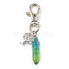 Copper Wire Wrapped Glass Bullet Pendant Decoration HJEW-JM01186-01-4