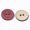 2-Hole Printed Wooden Buttons BUTT-ZX004-01B-07-2