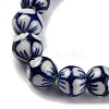 Handmade Blue and White Porcelain Beads Strands PORC-I027-03I-3