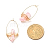 Electroplated Natural Quartz Wire Wrapped Earrings for Girl Women EJEW-JE04647-01-3