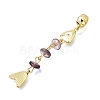 Brass Pave Cubic Zirconia Clear Cubic Zirconia & Natural Amethyst & Enamel European Dangle Charms GG-CBA3401-01G-B-3