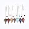 Natural & Synthetic Mixed Stone Hexagonal Pointed Dowsing Pendulums G-T097-07-1