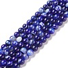Natural Striped Agate/Banded Agate Beads Strands G-G582-10mm-64-1