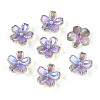 Transparent Electroplate Glass Bead Caps EGLA-N015-01E-1
