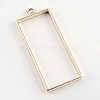 Rack Plating Alloy Rectangle Open Back Bezel Pendants PALLOY-S047-11E-FF-2