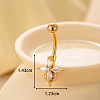 316L Surgical Stainless Steel Clear Cubic Zirconia Curved Barbell Belly Rings WGA1AD6-10-1