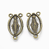 Holy Oval Carved Virgin Mary Tibetan Style Alloy Chandelier Component Links LS-TIBEP-0381-AB-LF-2