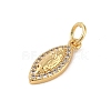 Brass Micro Pave Clear Cubic Zirconia Charms KK-E111-32A-G-2