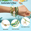 2 Bags Summer Beach Glass Seed Beaded & Natural Shell & Alloy Starfish Charm Anklet Sets AJEW-TA0003-69E-4