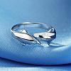 Simple Fashion Style Brass Dolphin Lover Cuff Rings RJEW-EE0002-003P-B-8