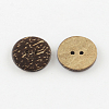 2-Hole Flat Round Coconut Buttons BUTT-R035-006-2
