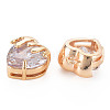 Brass Micro Pave Cubic Zirconia Charms KK-N232-302A-06-2