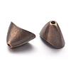 Tibetan Style Alloy Triangle Apetalous Bead Cones TIBE-5212-R-FF-2