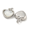 Natural Shell & Brass Heart Charms with Jump Rings KK-P275-08P-2