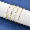 Brass Heart Link Chain Necklaces NJEW-M108-33G-5