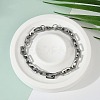 Tarnish Resistant Rectangle 201 Stainless Steel Chain Bracelets X-BJEW-N240-06P-1