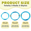 3 Rolls 3 Styles Round Aluminum Wire AW-TADJ0001-03B-3