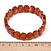 Natural Carnelian Oval Beaded Stretch Bracelet G-E010-01-33-3