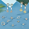 40Pcs 10 Style  Alloy Stud Earring Findings FIND-PH0008-36-8