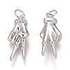 Brass Micro Pave Clear Cubic Zirconia ASL Pendants ZIRC-Z008-32P-2