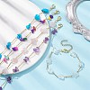 Natural & Synthetic Mixed Gemstone Chips Beaded Link Chain Bracelet BJEW-JB09972-2