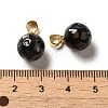Natural Black Lip Shell Dyed Round Charms SSHEL-H071-01G-01-3