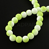 Two-Color Baking Painted Glass Bead Strands X-DGLA-R050-8mm-22-2