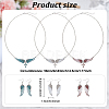ANATTASOUL Rhinestone Wings with Cross Pendant Necklaces & Dangle Earrings SJEW-AN0001-20-2