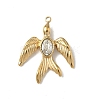 304 Stainless Steel Rhinestone Pendants Ion Plating(IP) STAS-V015-05G-1