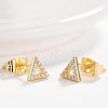 Brass Micro Pave Cubic Zirconia Stud Earrings EJEW-BB35372-G-2
