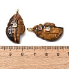 Natural Tiger Eye Carved Pendants G-H357-05G-04-2