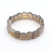 Natural Grey Agate Gemstone Beaded Stretch Bracelets BJEW-J122-09-1