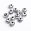 Chunky Bubblegum White and Black Acrylic Zebra Striped Style Heart Beads X-SACR-C020-42-2