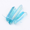 Electroplated Natural Quartz Crystal Graduated Beads Strands LS-G-P315-A07-3