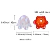 6-Petal Imitation Jelly Acrylic Bead Caps JACR-FS0001-02-5