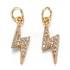Brass Clear Cubic Zirconia Charms LS-ZIRC-C024-14G-1