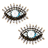 DICOSMETIC 2Pcs Plastic Pearl Eye Brooch with Glass Seed Beaded JEWB-DC0001-11-1