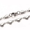 Tarnish Resistant 304 Stainless Steel Heart Link Bracelets BJEW-M121-03P-2