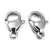 Tarnish Resistant Polished 316 Surgical Stainless Steel Lobster Claw Clasps X-STAS-R072-11A-2