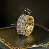 Brass Micro Pave Clear Cubic Zirconia Finger Rings FS-WG88BF1-02-5