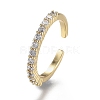 Adjustable Brass Micro Pave Clear Cubic Zirconia Cuff Rings ZIRC-Z002-11G-1