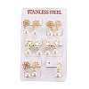 304 Stainless Steel Dangle Stud Earrings EJEW-L226-043G-4