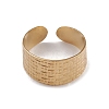 Ion Plating(IP) 304 Stainless Steel Textured Open Cuff Rings for Women RJEW-G285-14G-2