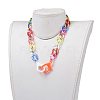 Personalized Rainbow CCB Plastic & Acrylic Curb Chain Necklaces NJEW-JN02878-04-5