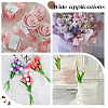 4 Rolls 4 Colors 5 Yards Organza Ribbon with Plastic Pearl Beads OCOR-WR0001-46-6