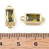 Brass Pave Glass Rectangle Connector Charms KK-H002-06G-01-3
